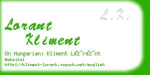 lorant kliment business card